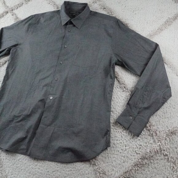 John Varvatos Luxe Button Up Shirt Mens Large Gray - Picture 2 of 12